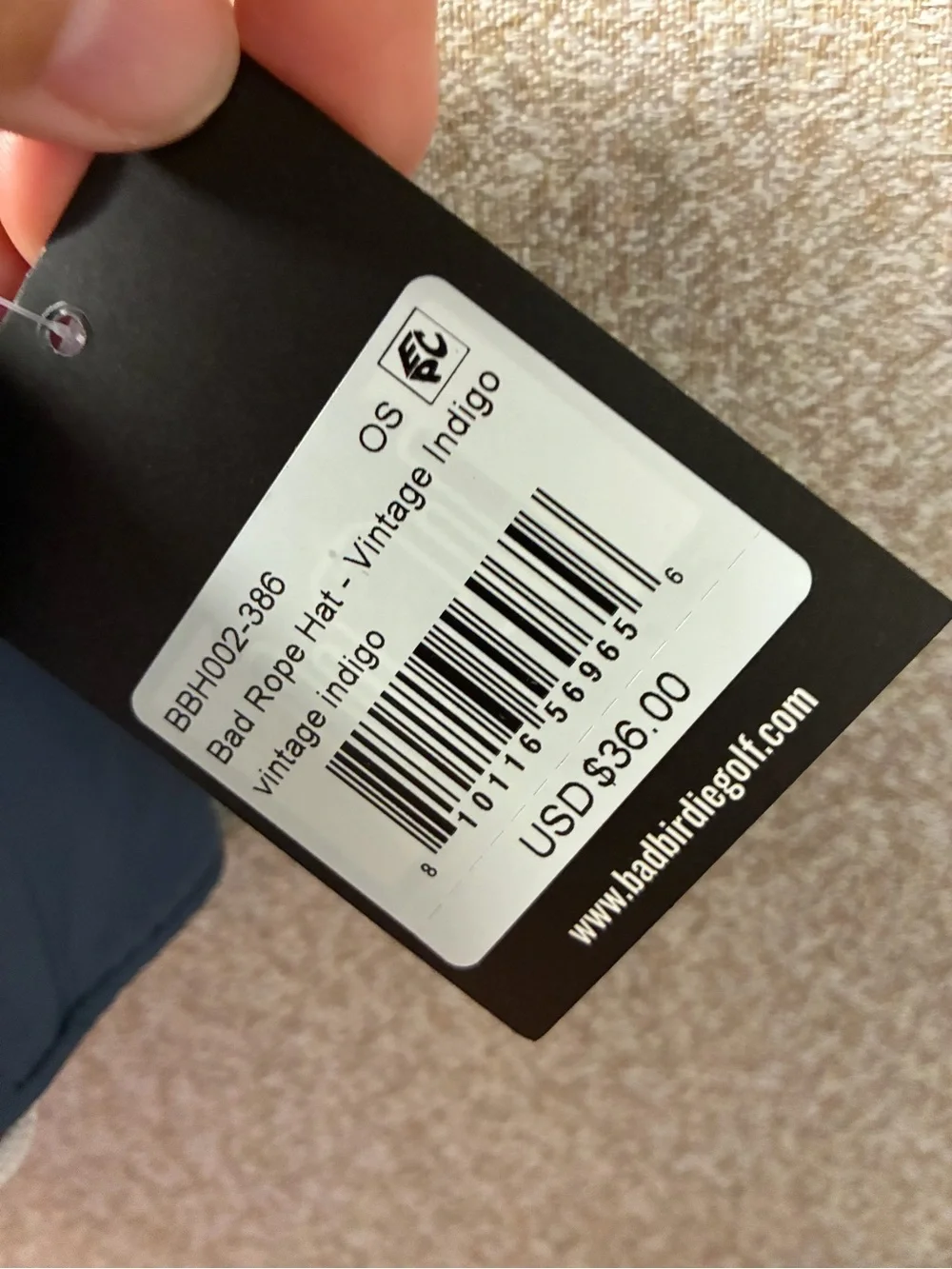 Bad Birdie Black and Navy Men’s Accessory Tag